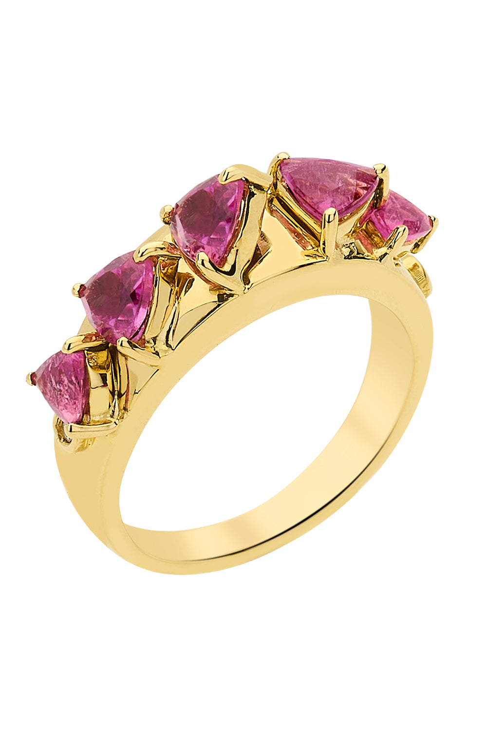 Pink Tourmaline Diamond Domino Ring