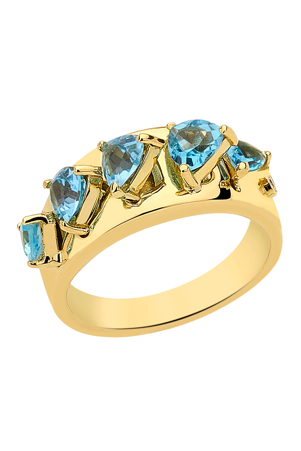 Blue Topaz Mandala Domino Ring
