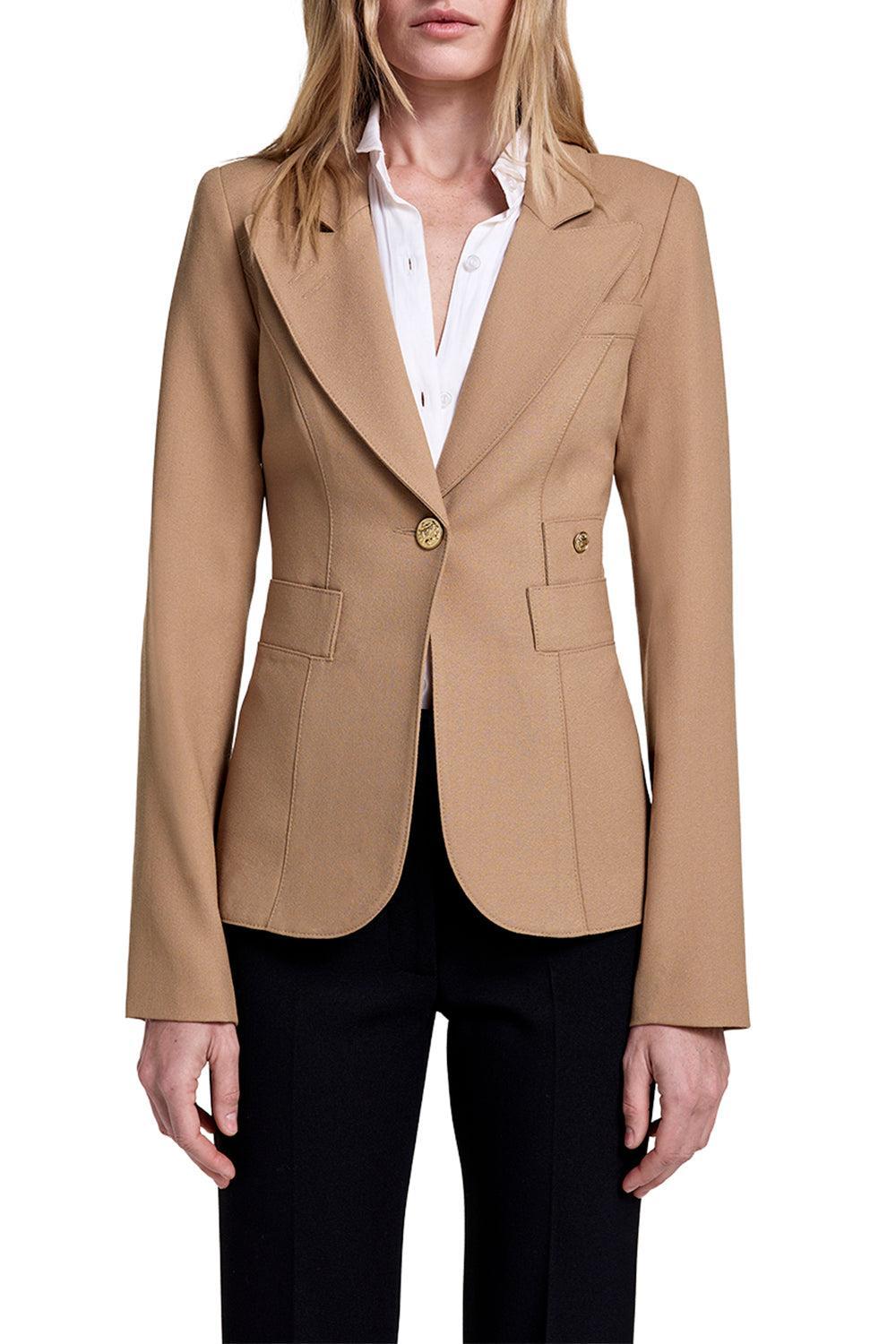 Wool Classic Duchess Blazer - Camel-CAMEL-2-CLOTHINGJACKETBLAZERS-SMYTHE