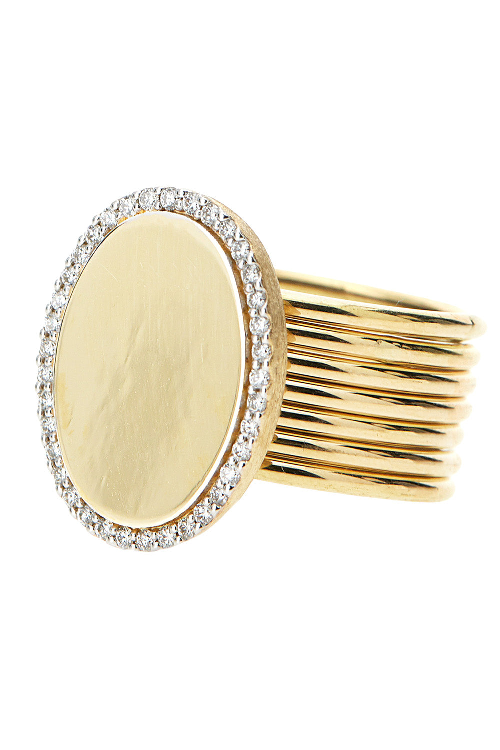 Diamond Boules Sway Seven Band Halo Ring