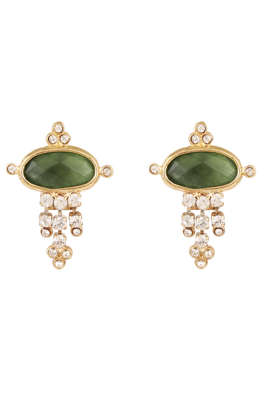 Green Small Tiki Earrings