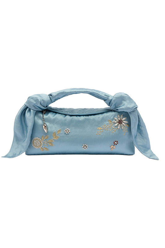 Embellished East West Bloom Bag - Artist Blue