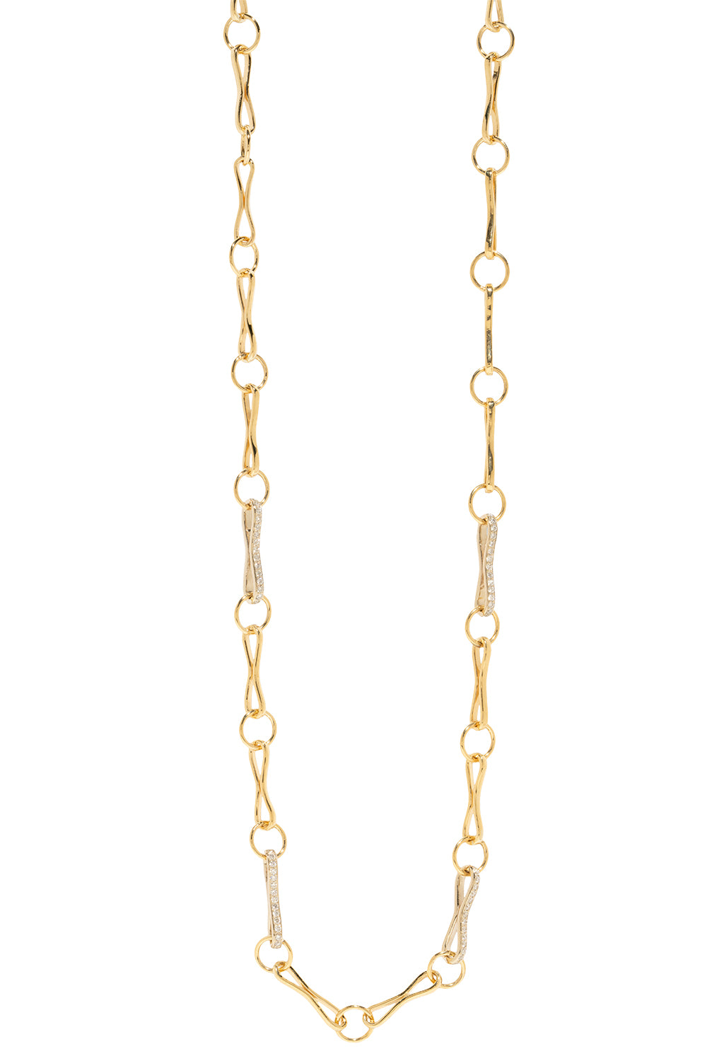 Diamond Link Large Motif Double Link Chain Necklace