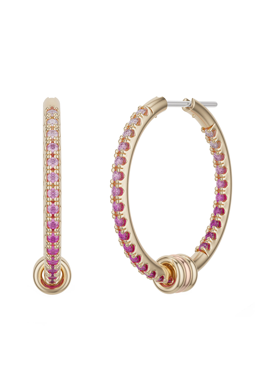 Pink Sapphire Ombre Argo Hoop Earrings