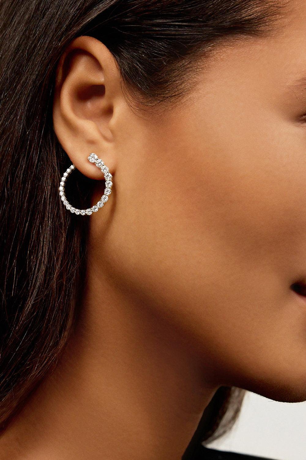 Large Aria Diamond Earwrap Earrings - White Gold-WHITE GOLD-JEWELRYFINE JEWELEARRING-MELISSA KAYE