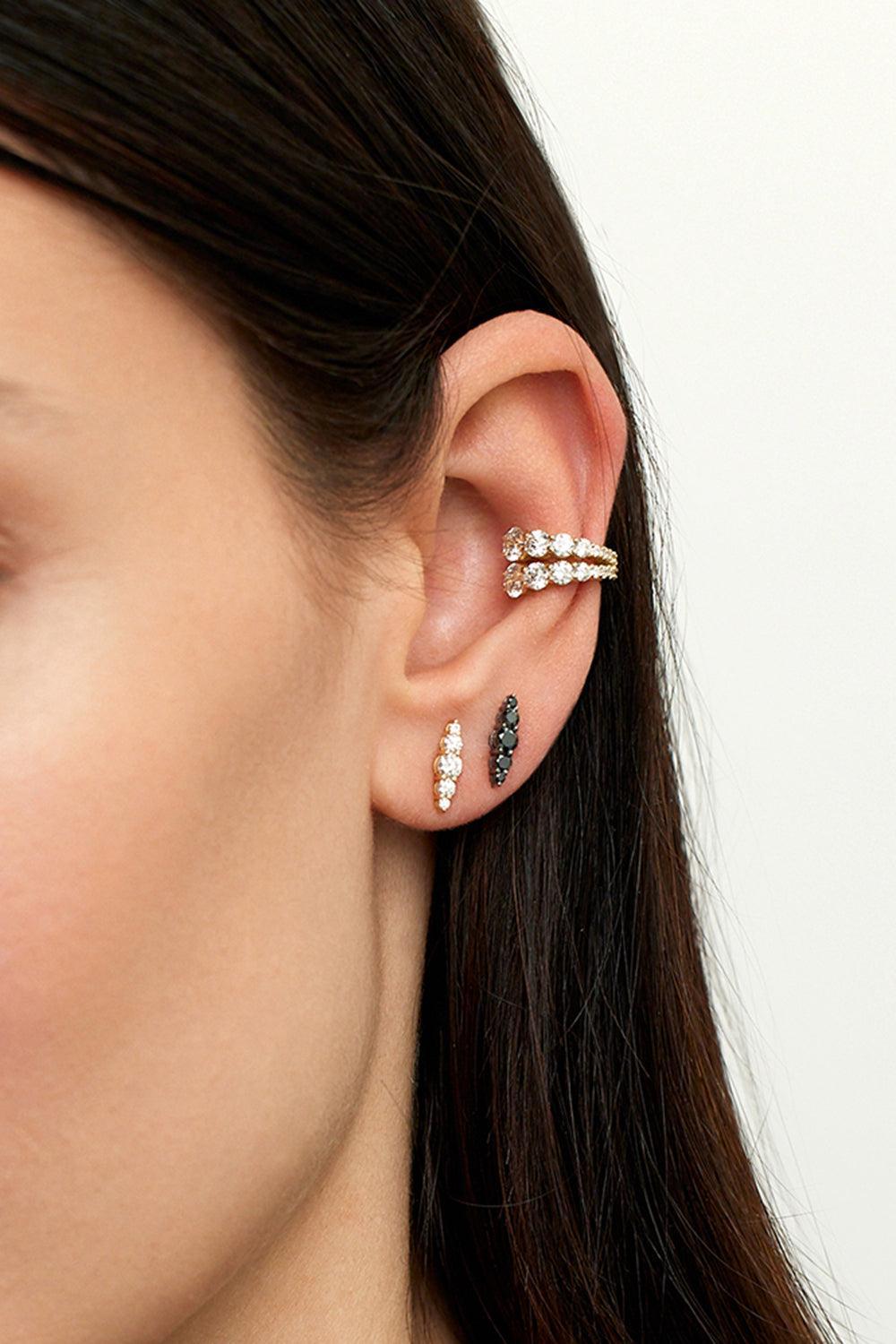 Aria Graduated Stud Earrings - White Gold-WHITE GOLD-JEWELRYFINE JEWELEARRING-MELISSA KAYE