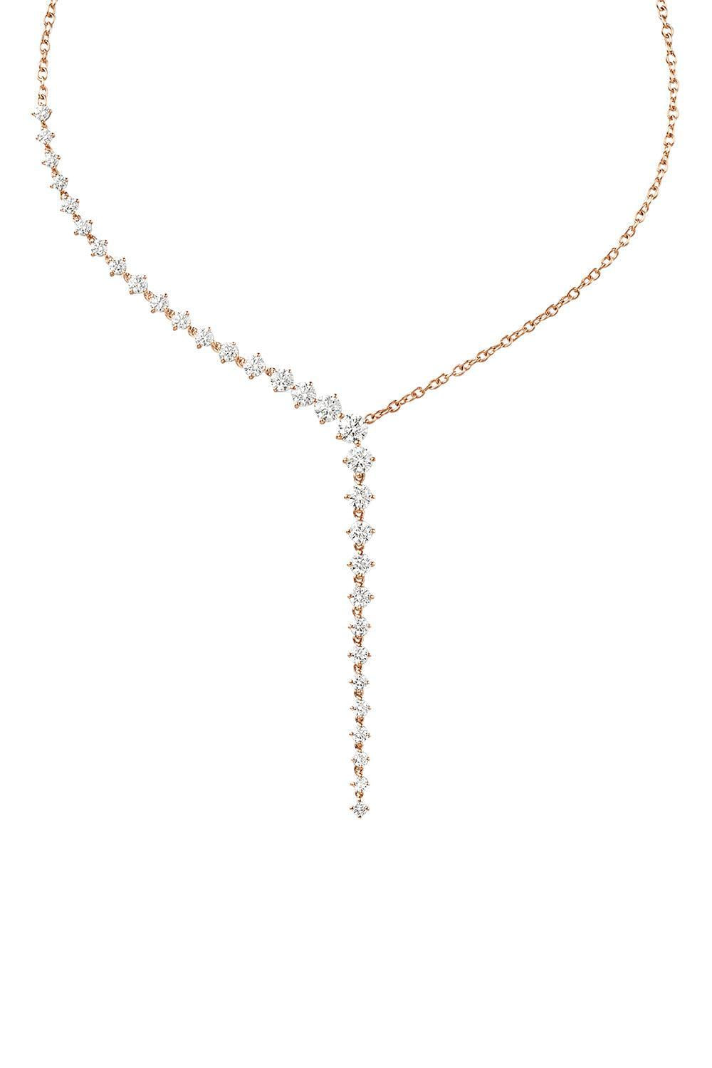 Diamond Aria Cascade Necklace-ROSE GOLD-16-JEWELRYFINE JEWELNECKLACE O-MELISSA KAYE