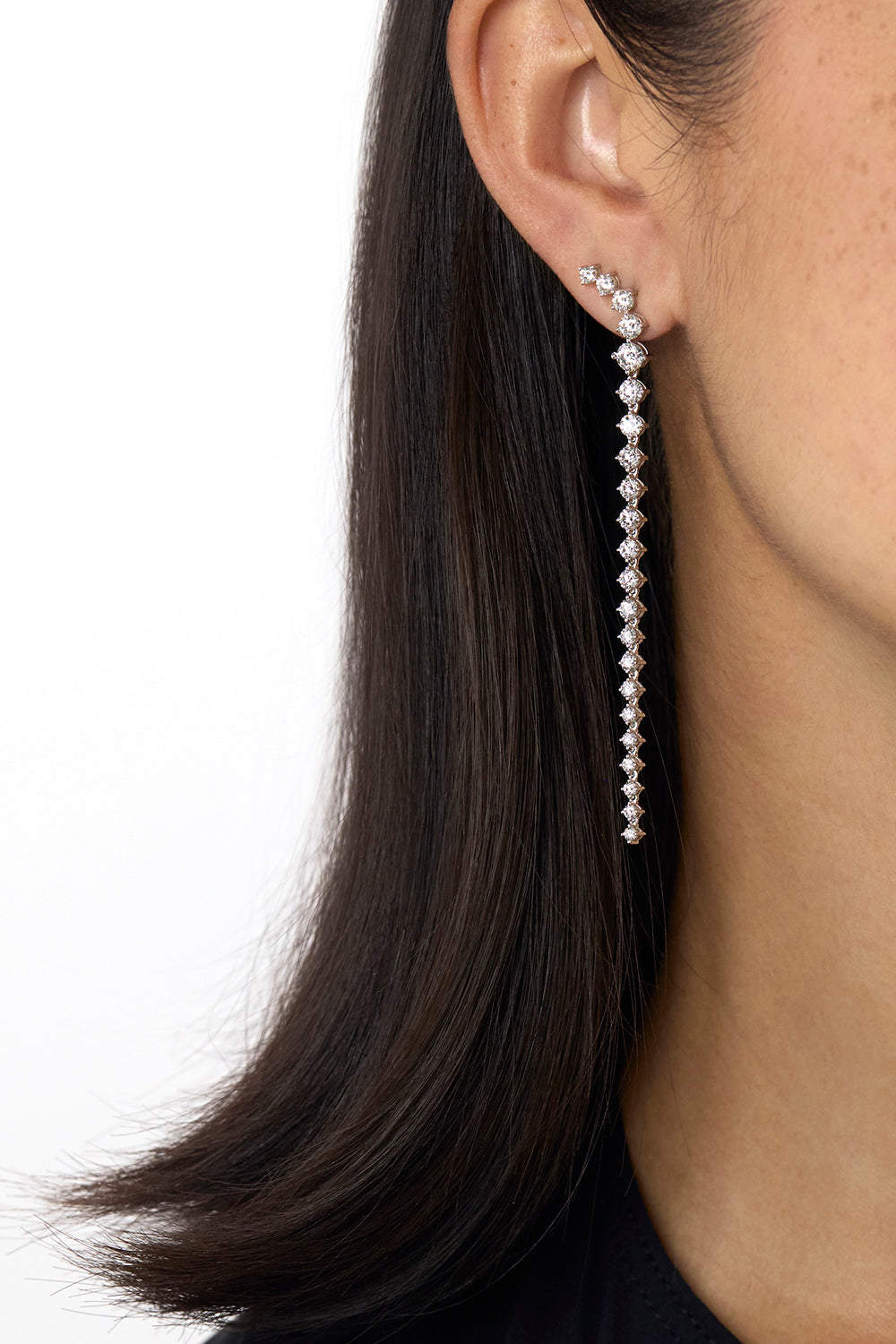 Diamond Long Aria Dagger Earrings