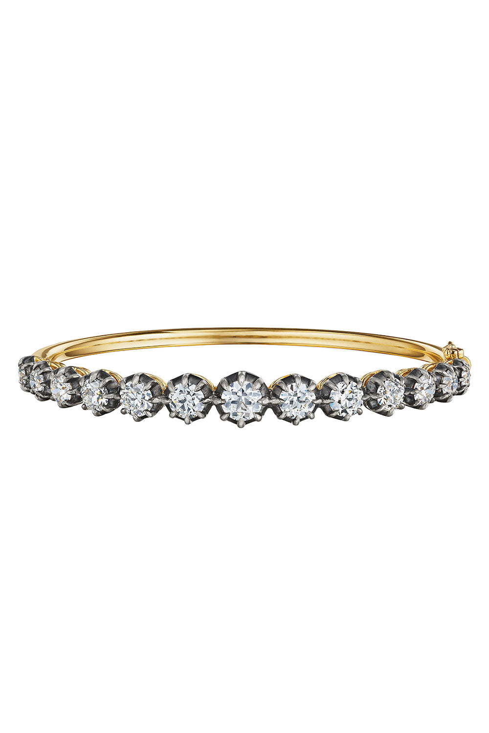 Diamond Collet Graduated Bangle Bracelet