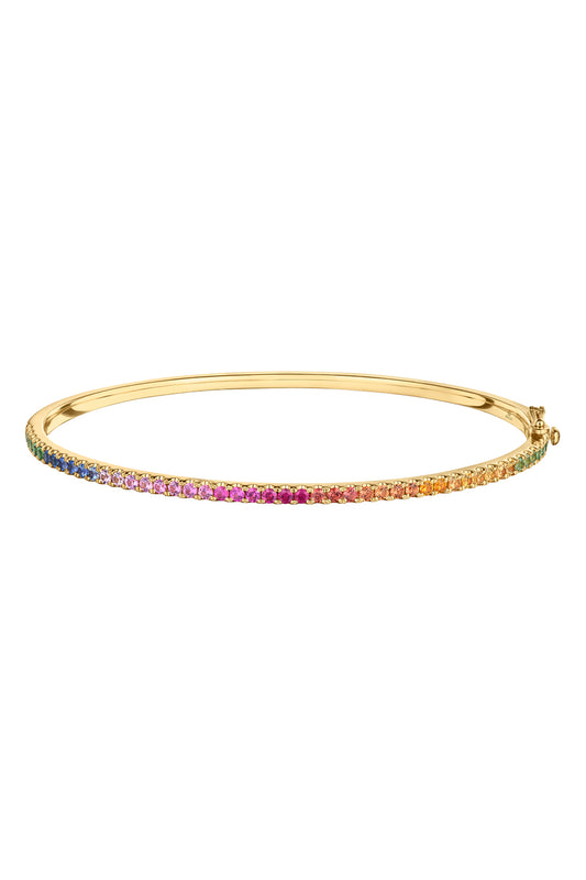 Rainbow Sapphire Stackable Bangle Bracelet