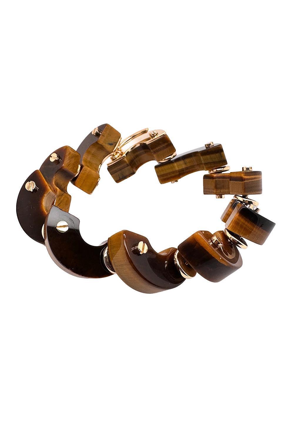 Tigers Eye Giada Bracelet-YELLOW GOLD-JEWELRYFINE JEWELBRACELET O-ALETTO BROTHERS