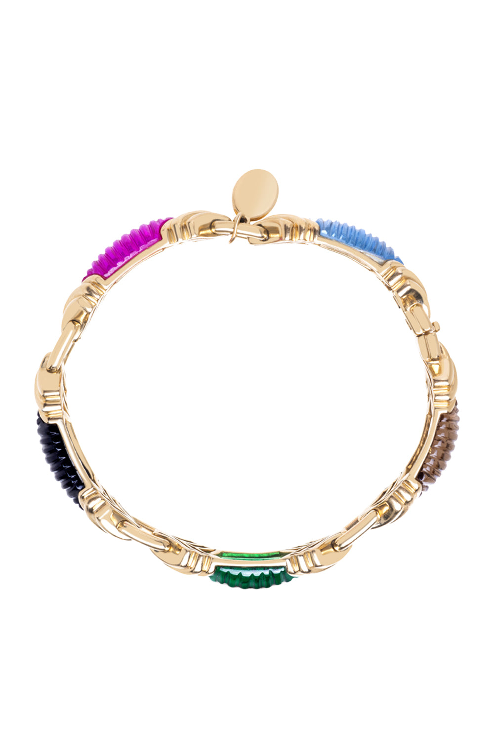 Onyx Emerald Tourmaline Cleopatra Bangle Bracelet