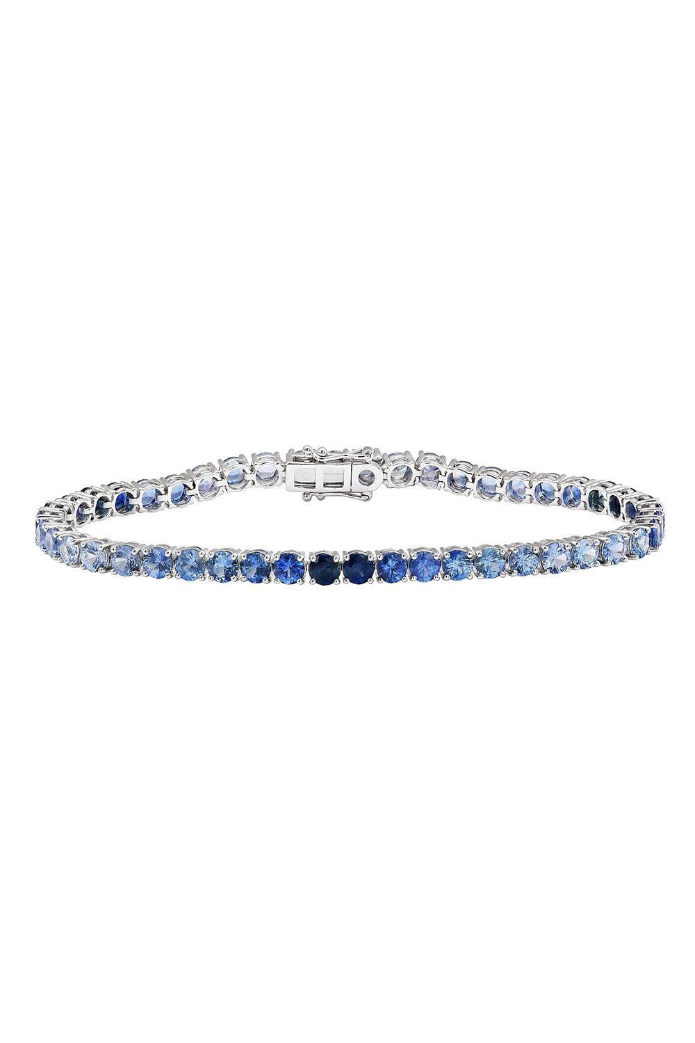 Blue Sapphire Ombre Tennis Bracelet-WHITE GOLD-7-JEWELRYFINE JEWELBRACELET O-RUCHI NEW YORK