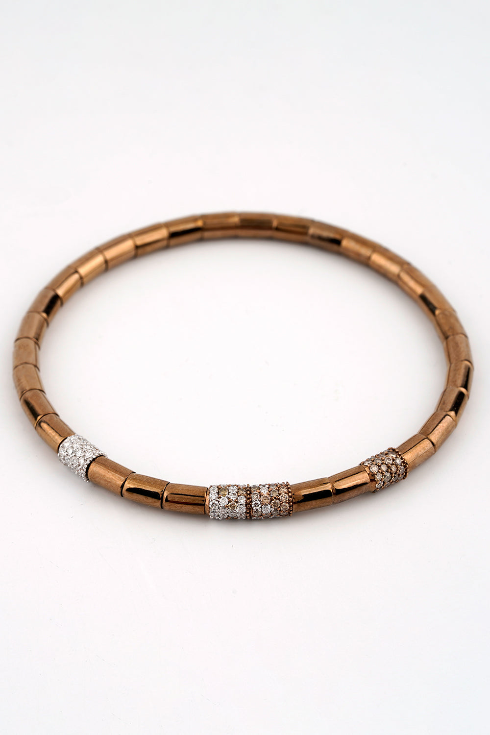 Brown White Diamonds Rope Bracelet