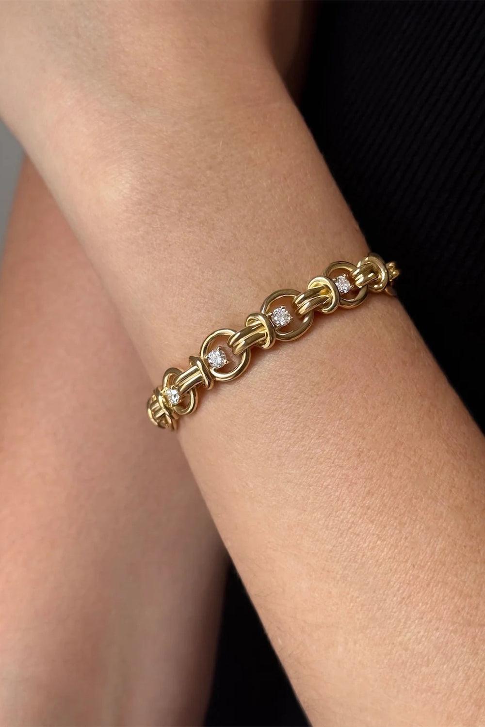 Diamond Rocky Bracelet-YELLOW GOLD-7-JEWELRYFINE JEWELBRACELET O-MELISSA KAYE