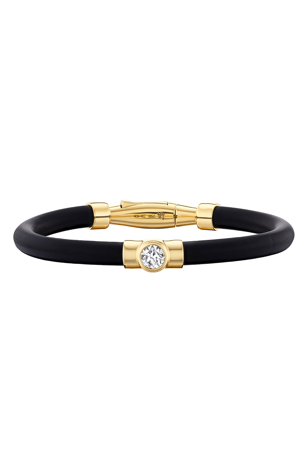 Diamond Round Carbon Torque Bracelet