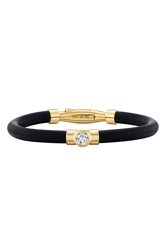 Diamond Round Carbon Torque Bracelet