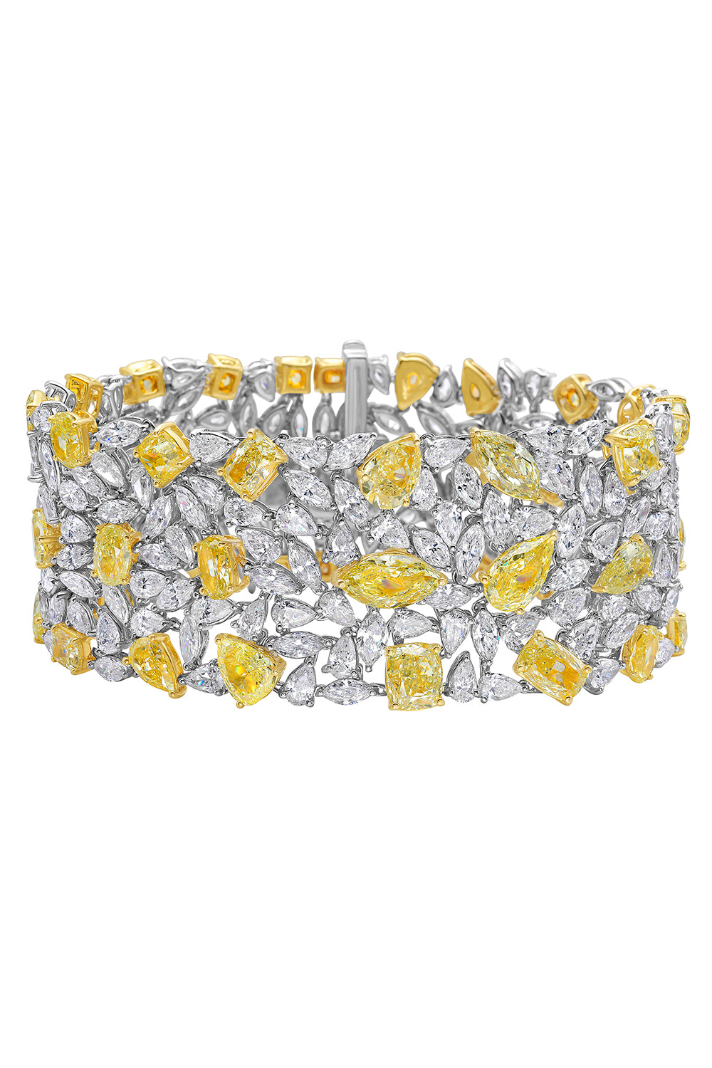 Yellow Diamond Soleil Statement Wide Bracelet