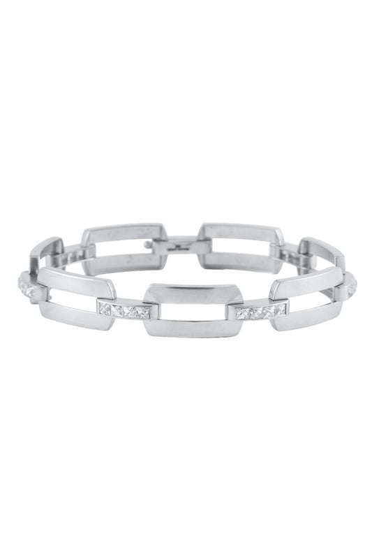 Diamond Buckle Bracelet - White Gold