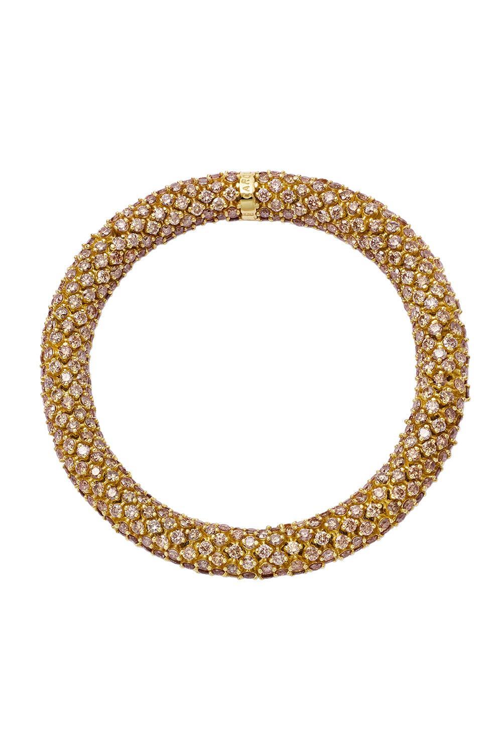 Champagne Diamond 360 Twister Luxe Bracelet-YELLOW GOLD-JEWELRYFINE JEWELBRACELET O-CAROLINA BUCCI