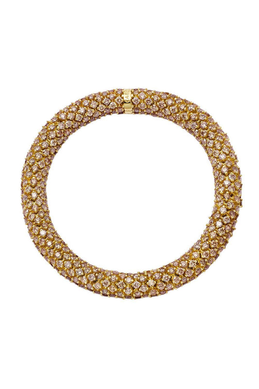 Champagne Diamond 360 Twister Luxe Bracelet-YELLOW GOLD-JEWELRYFINE JEWELBRACELET O-CAROLINA BUCCI