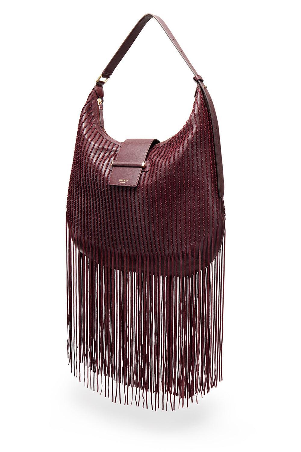 Bar Medium Hobo Bag-RED-HANDBAGSHOULDER-JIMMY CHOO