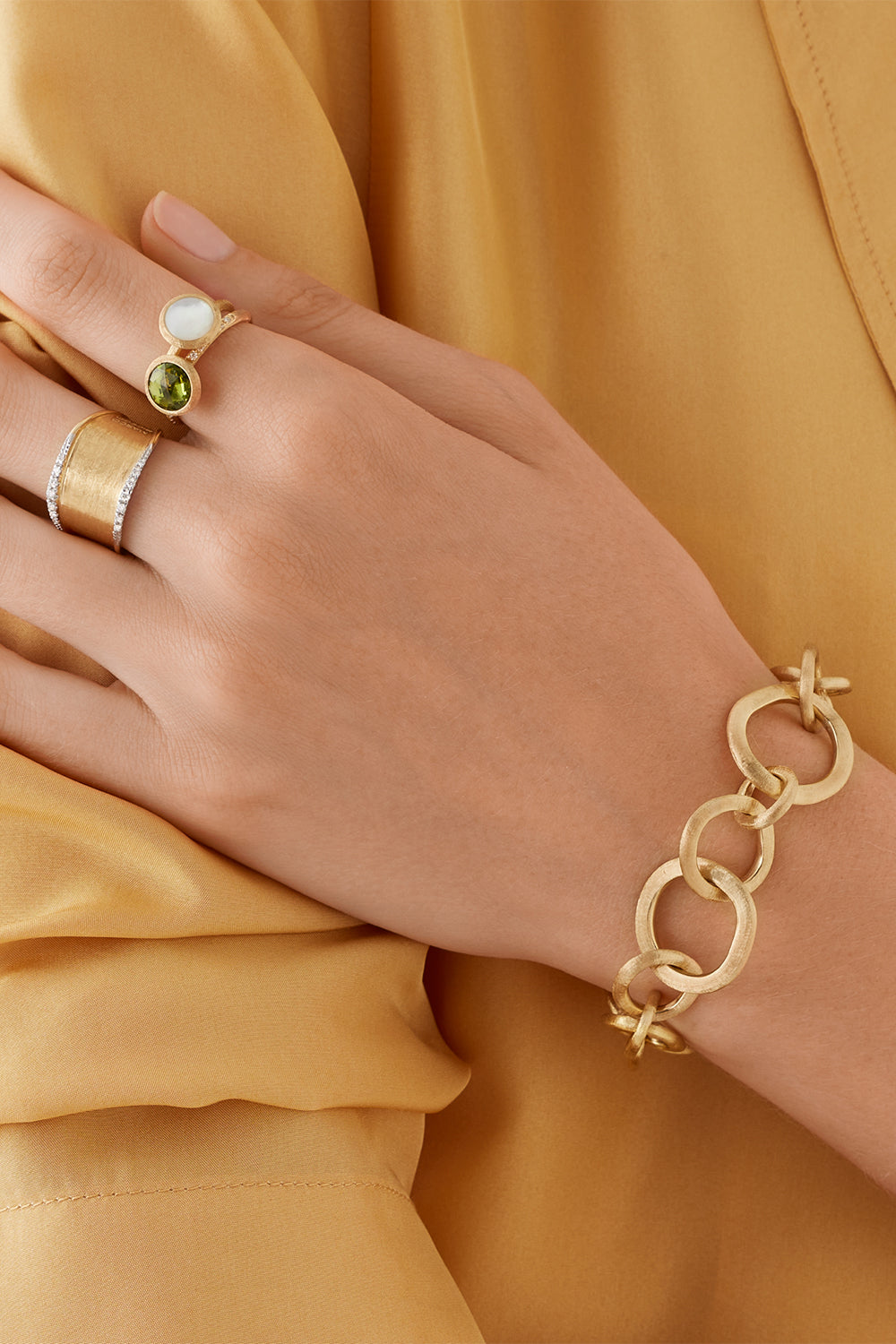 Jaipur Gold Hand Engraved Link Bracelet
