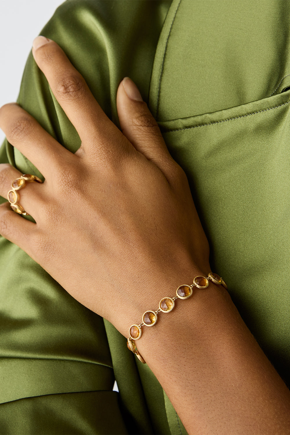 Yellow Quartz Jaipur Link Bracelet