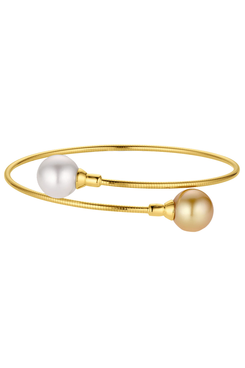 South Sea Pearl Golden Wire Bangle Bracelet