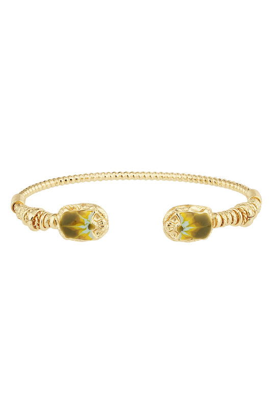 Teal Yellow Brown Black Large Duality Bracelet