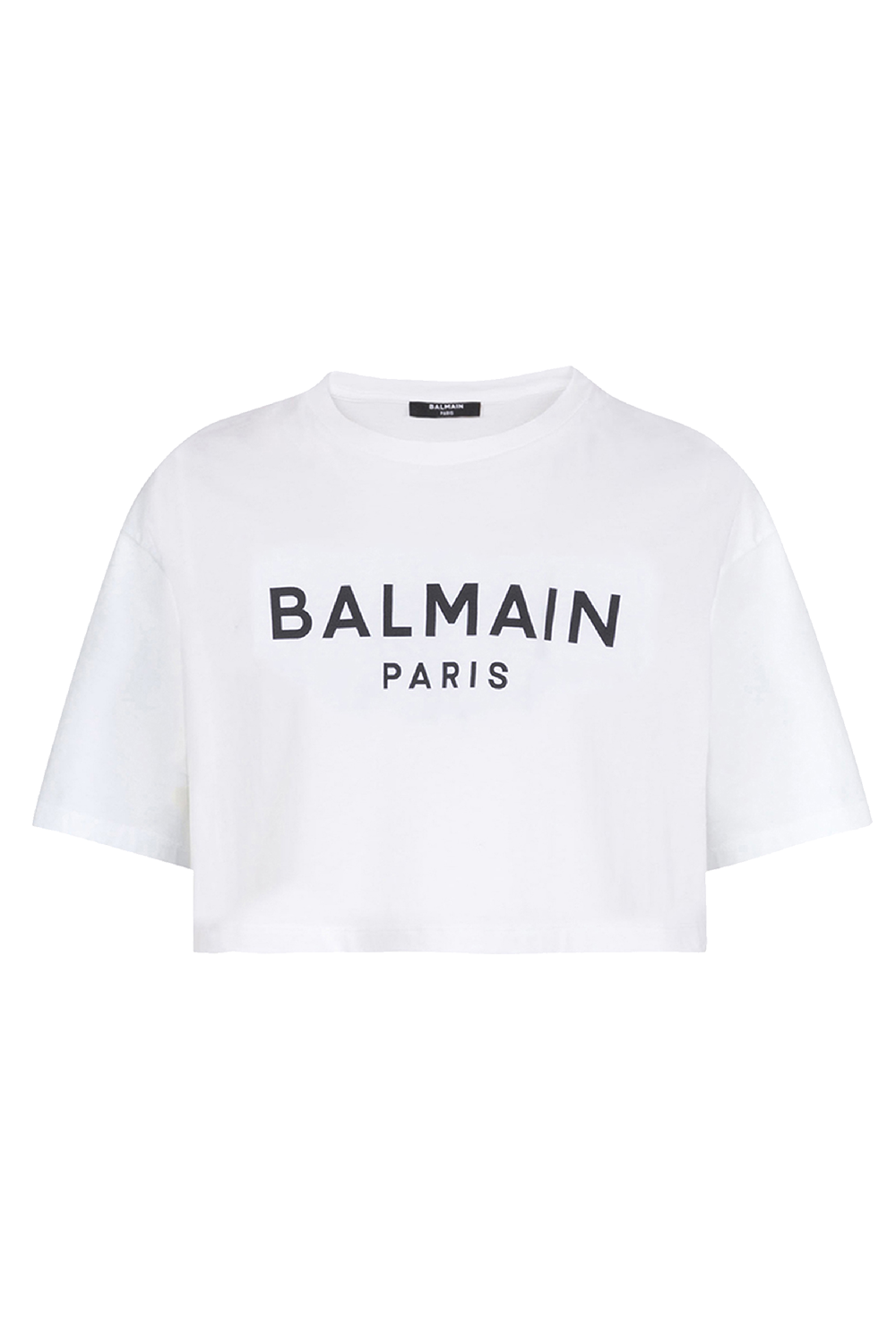 BALMAIN-Printed Crop Tee-