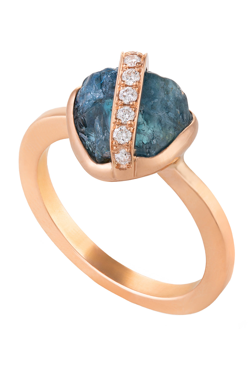 Diamond Aquamarine Small Elemental Ring