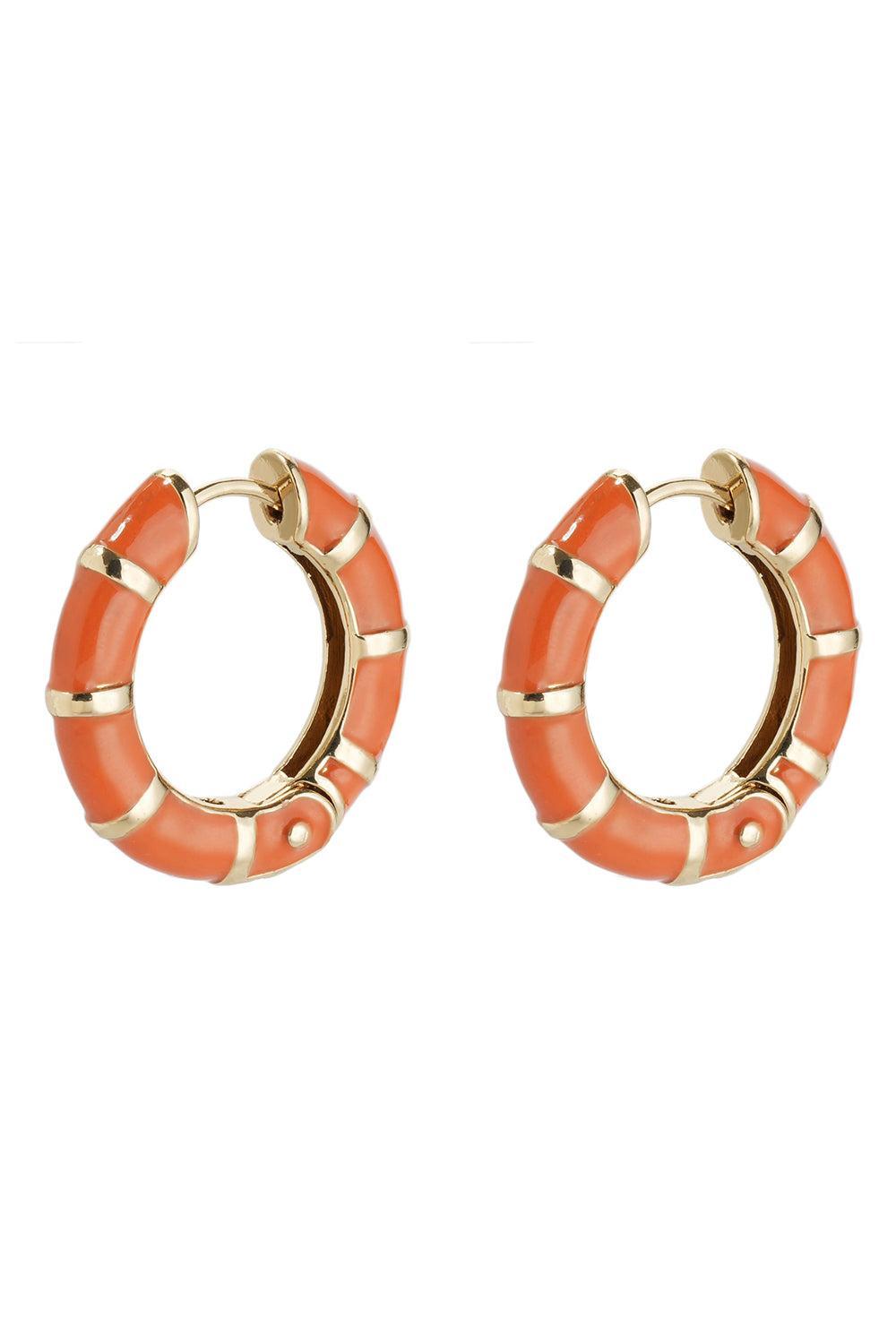 Red Bambou Hoop Earrings-CREAM-JEWELRYBOUTIQUEEARRING-GAS BIJOUX