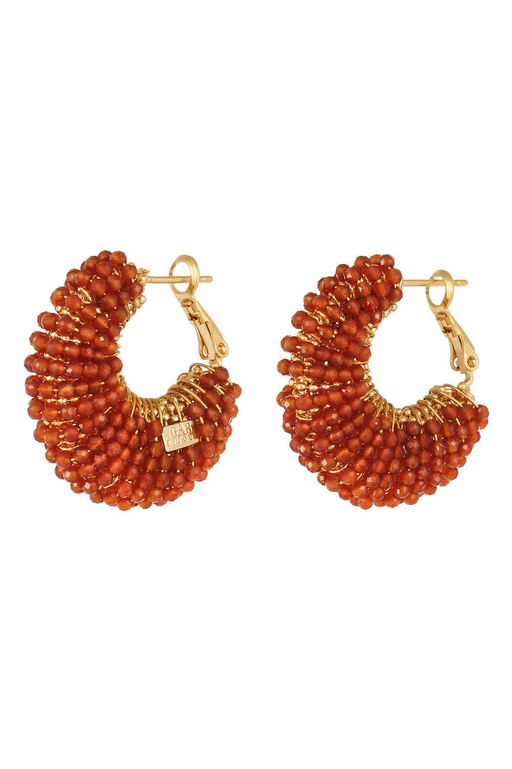 Burnt Orange Small Izzia Earrings-ORANGE-JEWELRYBOUTIQUEEARRING-GAS BIJOUX