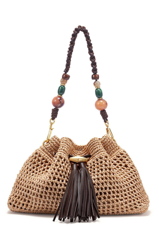 Bon Bon Bucket Bag - Natural Chocolate-BROWN-HANDBAGTOP HANDLE-JIMMY CHOO
