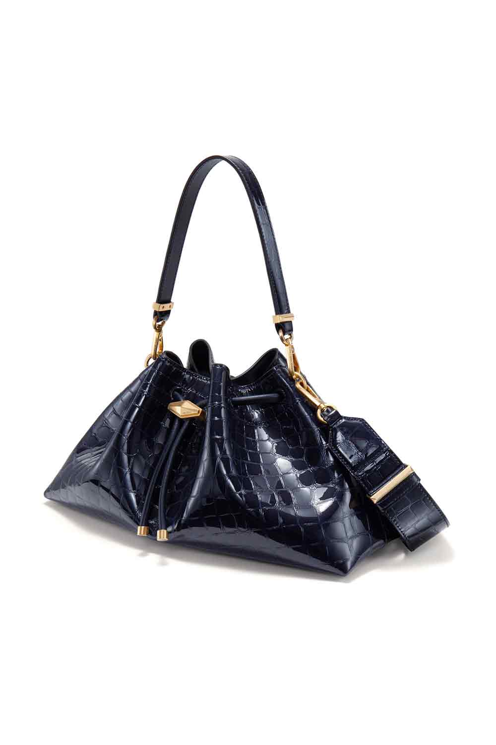 Bon Bon Bucket Bag - Marine Gold-BLUE-HANDBAGTOP HANDLE-JIMMY CHOO