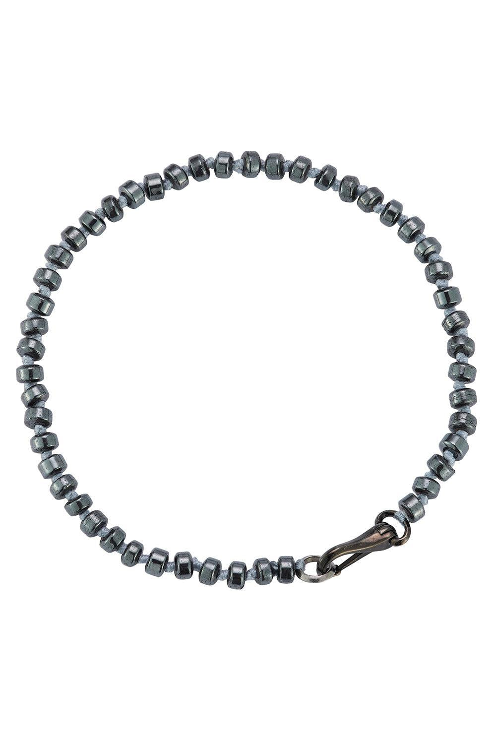 Polished Hematite Beaded Bracelet-RHODIUM-7.5-JEWELRYFINE JEWELBRACELET O-WALTERS FAITH