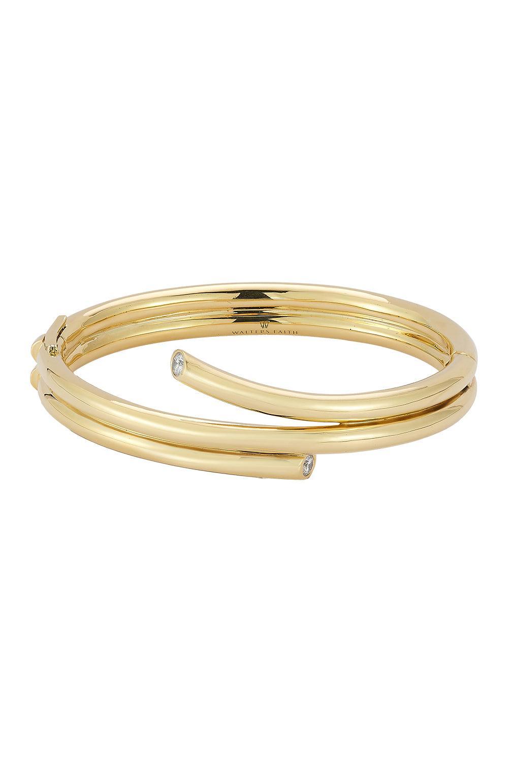 Diamond Double Spiral Thoby Bracelet-YELLOW GOLD-6.5-JEWELRYFINE JEWELBRACELET O-WALTERS FAITH