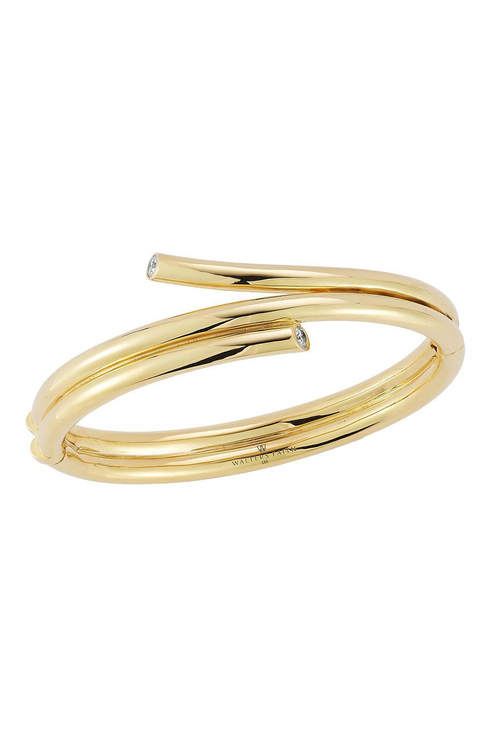 Diamond Double Spiral Thoby Bracelet-YELLOW GOLD-6.5-JEWELRYFINE JEWELBRACELET O-WALTERS FAITH