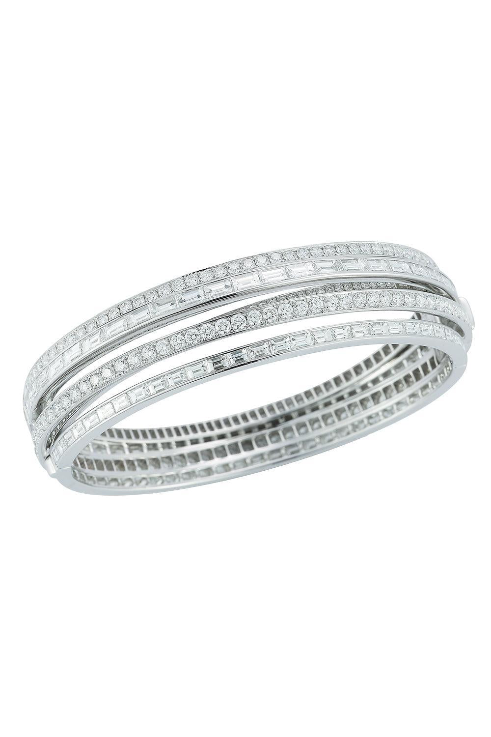 Diamond Mixed Cut Crossover Keynes Bracelet-WHITE GOLD-6.5-JEWELRYFINE JEWELBRACELET O-WALTERS FAITH