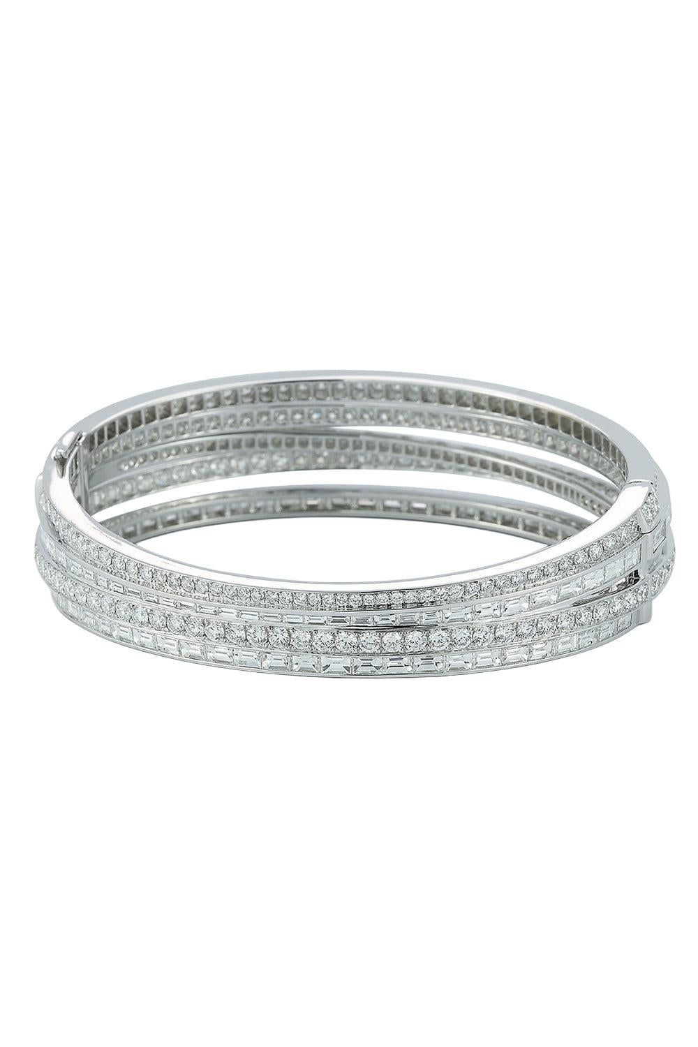 Diamond Mixed Cut Crossover Keynes Bracelet-WHITE GOLD-6.5-JEWELRYFINE JEWELBRACELET O-WALTERS FAITH