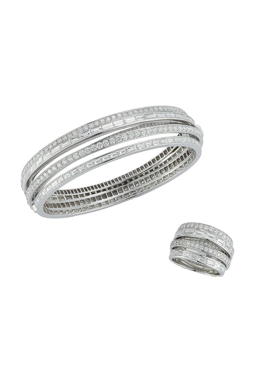 Diamond Mixed Cut Crossover Keynes Bracelet-WHITE GOLD-6.5-JEWELRYFINE JEWELBRACELET O-WALTERS FAITH