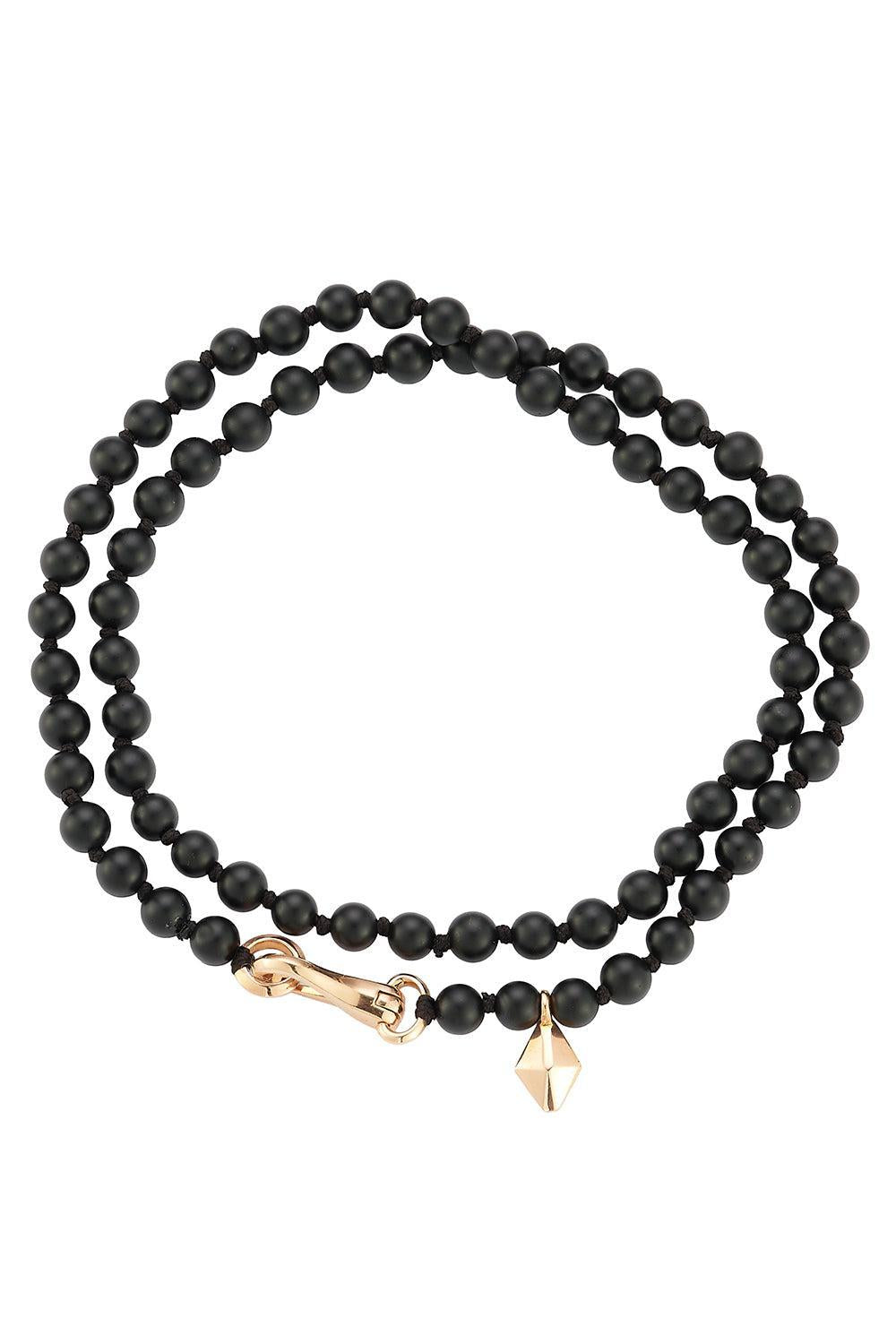 Onyx Beaded Wrap Bracelet-ROSE GOLD-7.5-JEWELRYFINE JEWELBRACELET O-WALTERS FAITH