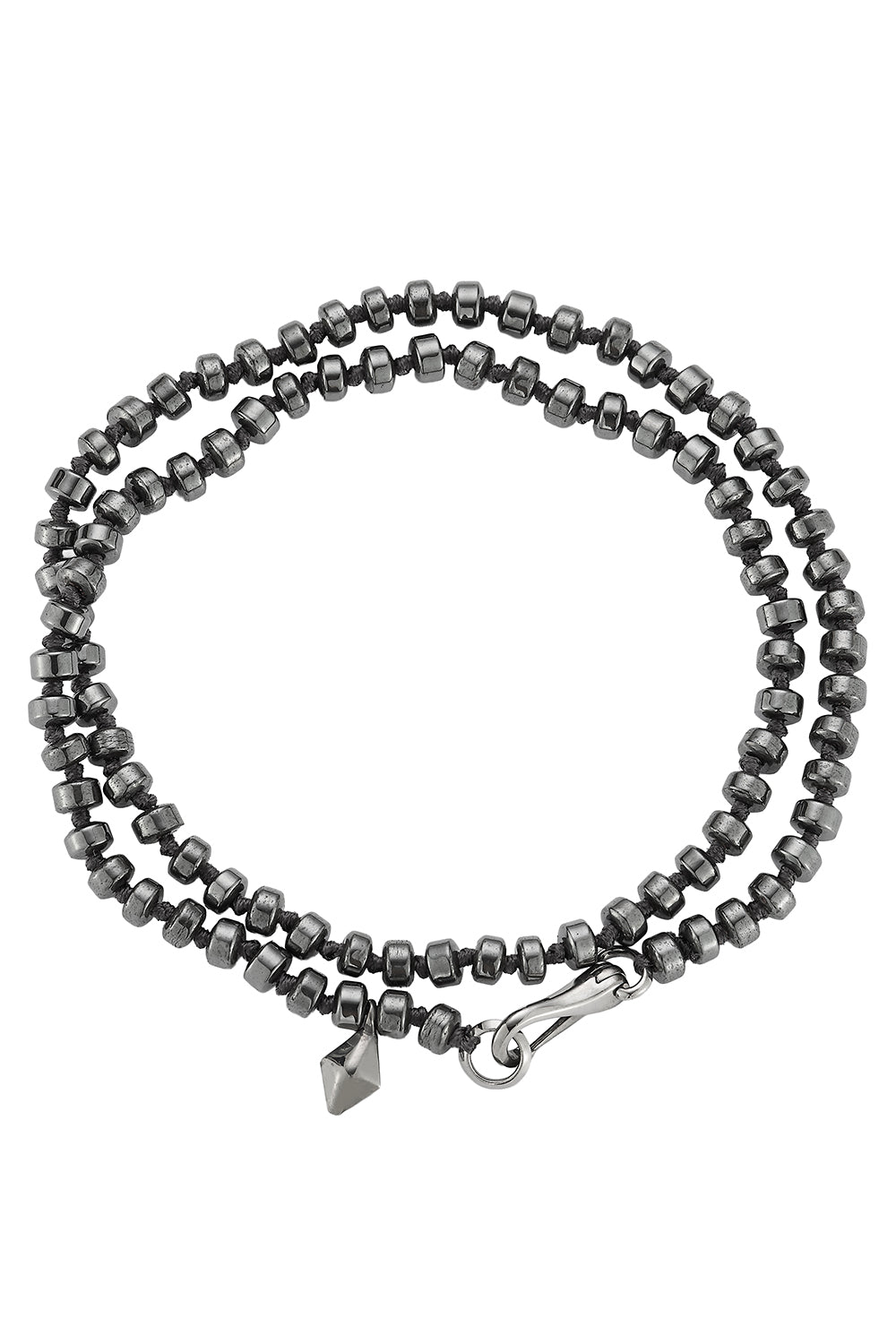 Hematite Beaded Wrap Bracelet-RHODIUM-15-JEWELRYFINE JEWELBRACELET O-WALTERS FAITH