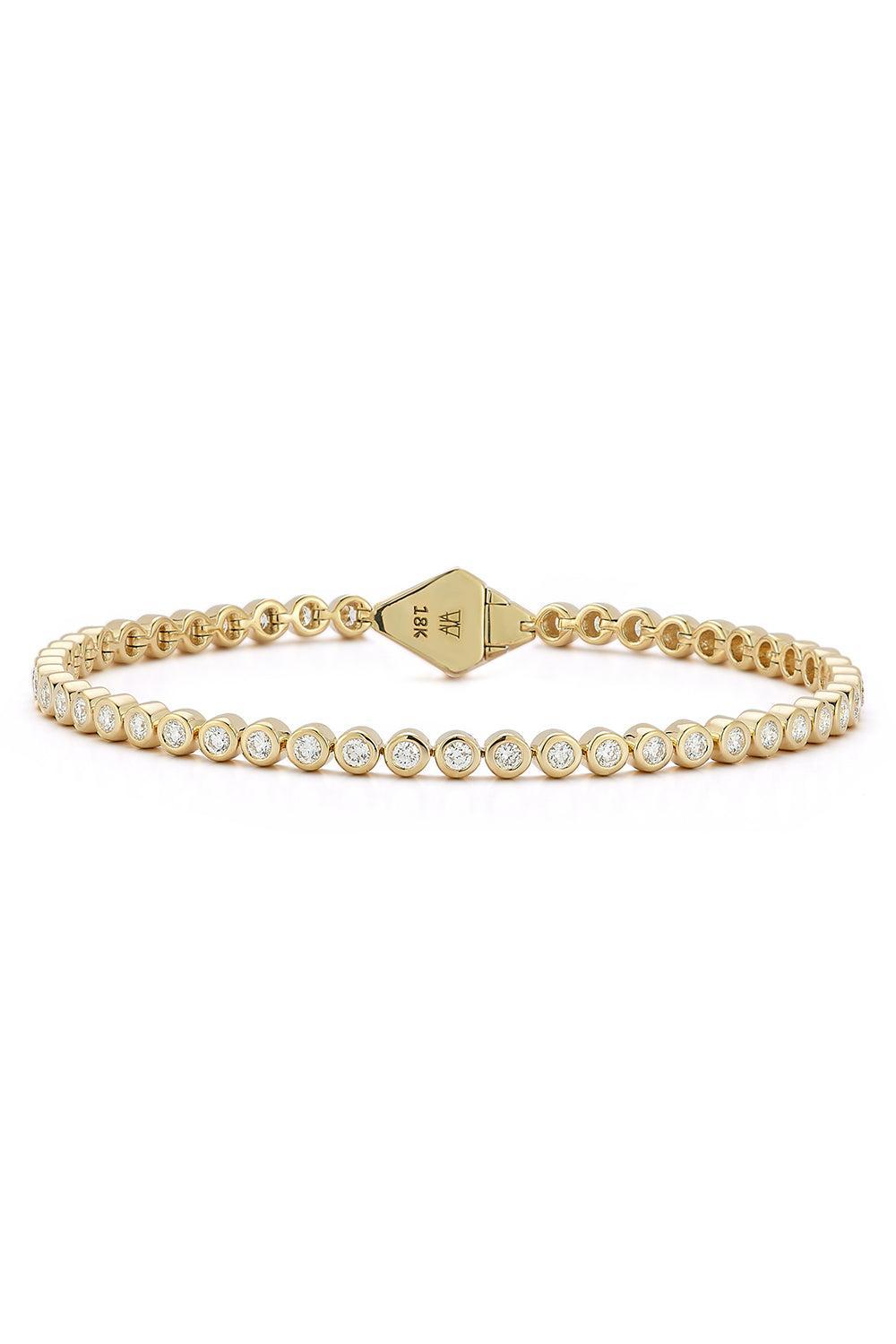 Diamond WF Classic Bezel Clasp Tennis Bracelet - Yellow Gold-YELLOW GOLD-7-JEWELRYFINE JEWELBRACELET O-WALTERS FAITH