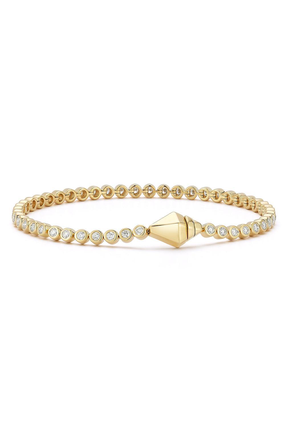 Diamond WF Classic Bezel Clasp Tennis Bracelet - Yellow Gold-YELLOW GOLD-7-JEWELRYFINE JEWELBRACELET O-WALTERS FAITH