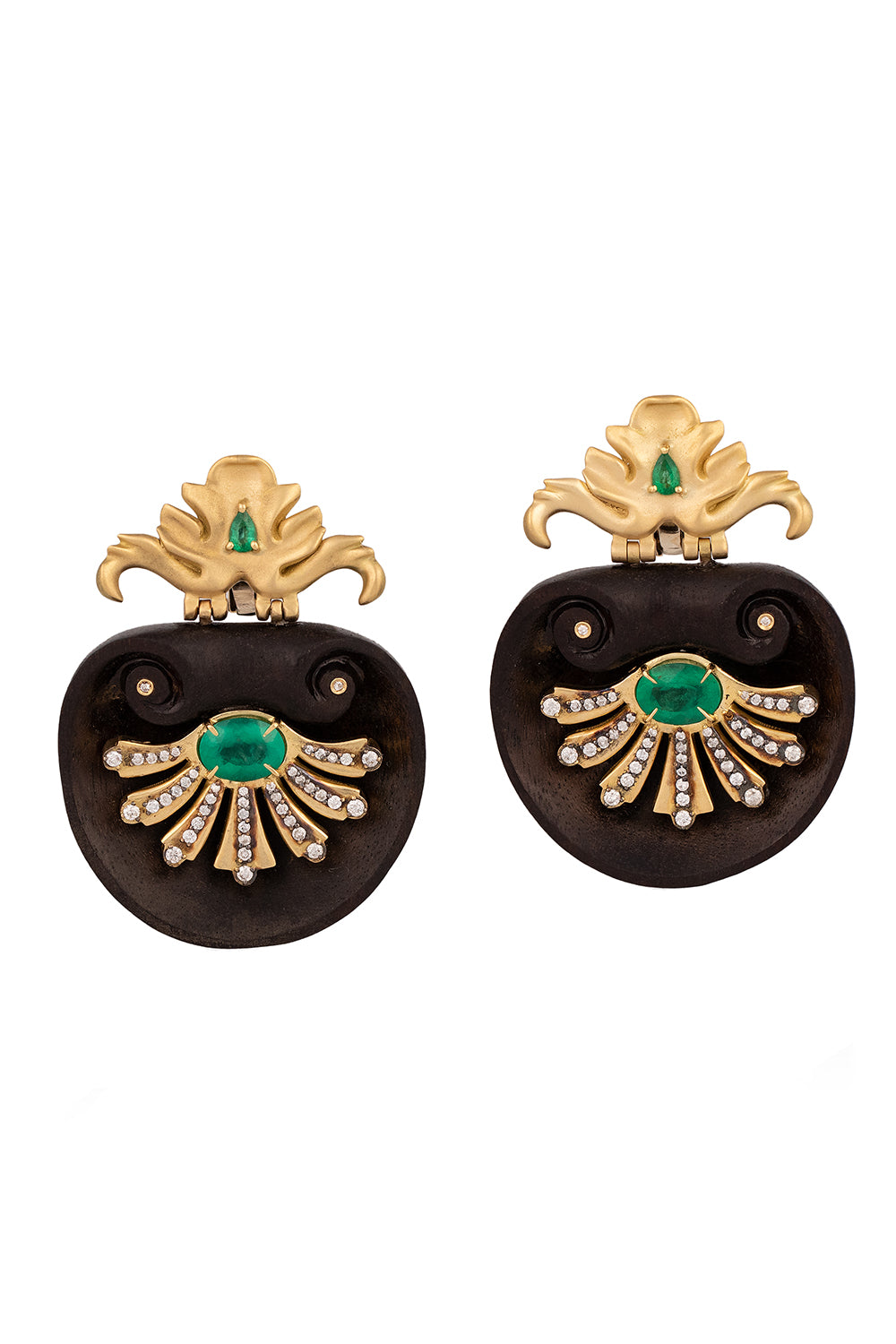 Diamond Brauna Wood Earrings
