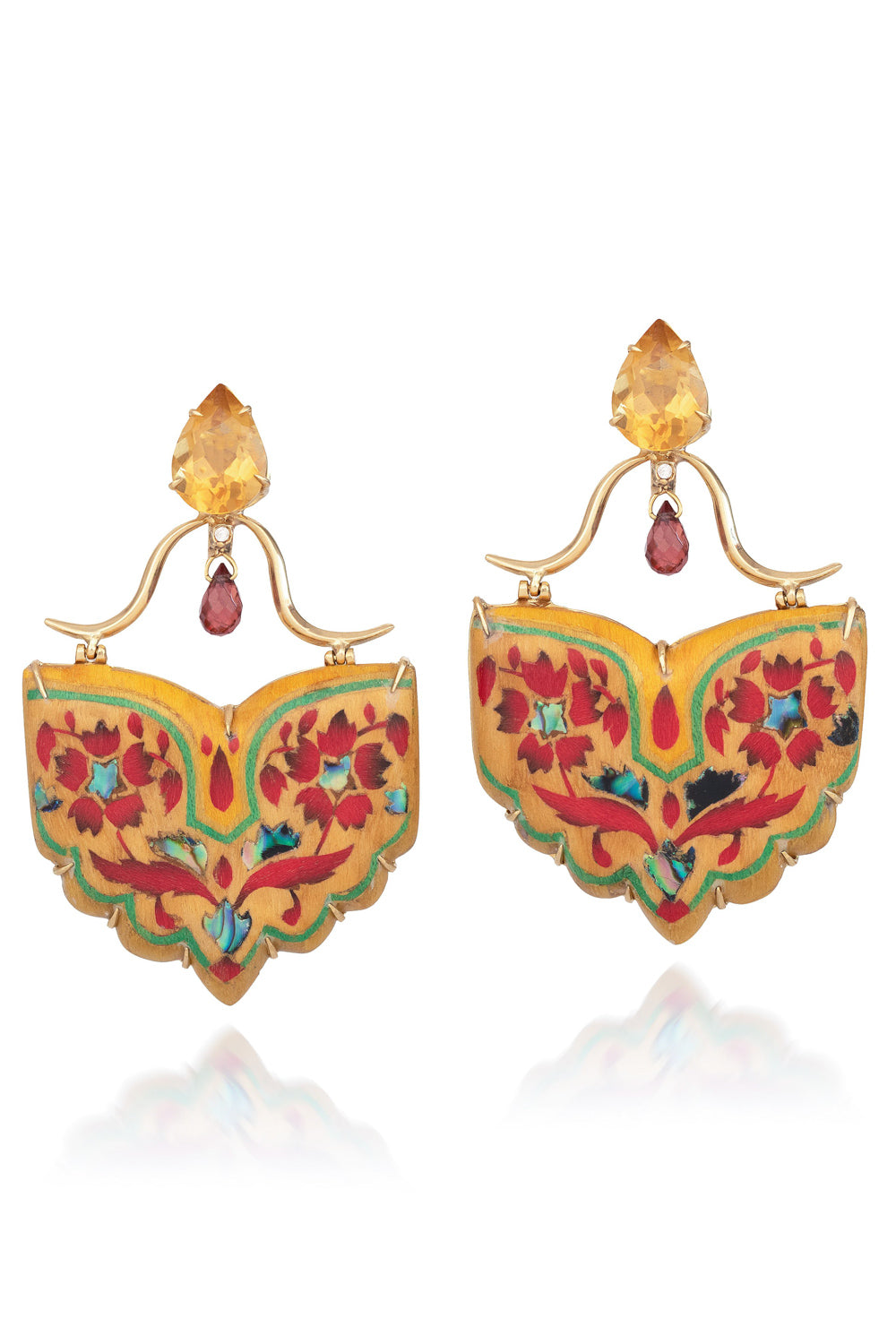 Diamond Abalone Wing Marquetry Earrings