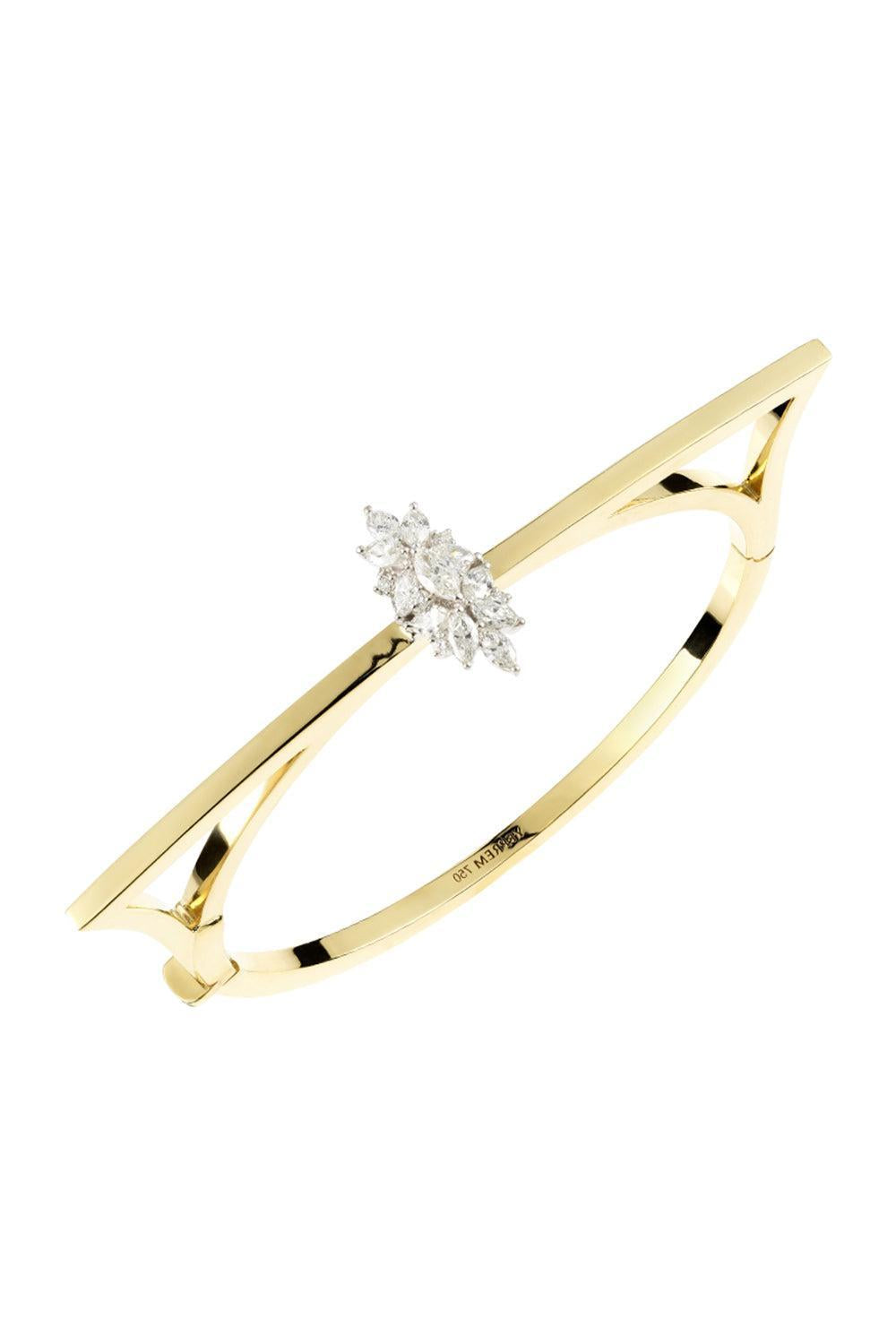 Diamond Golden Strada Bangle Bracelet-YELLOW GOLD-JEWELRYFINE JEWELBRACELET O-YEPREM JEWELLERY