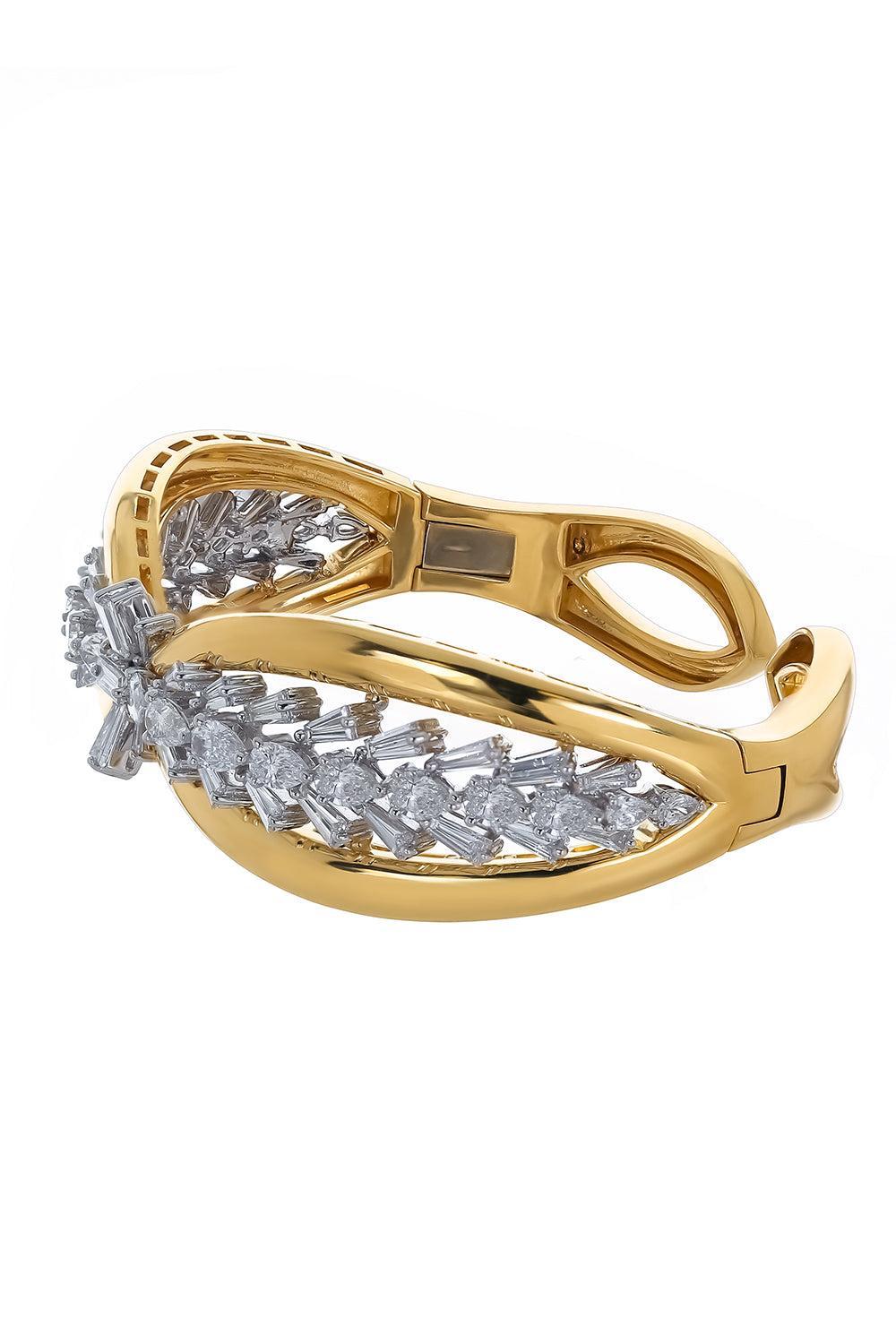 Diamond Taper Cut Statement Bracelet-YELLOW GOLD-JEWELRYFINE JEWELBRACELET O-YEPREM JEWELLERY